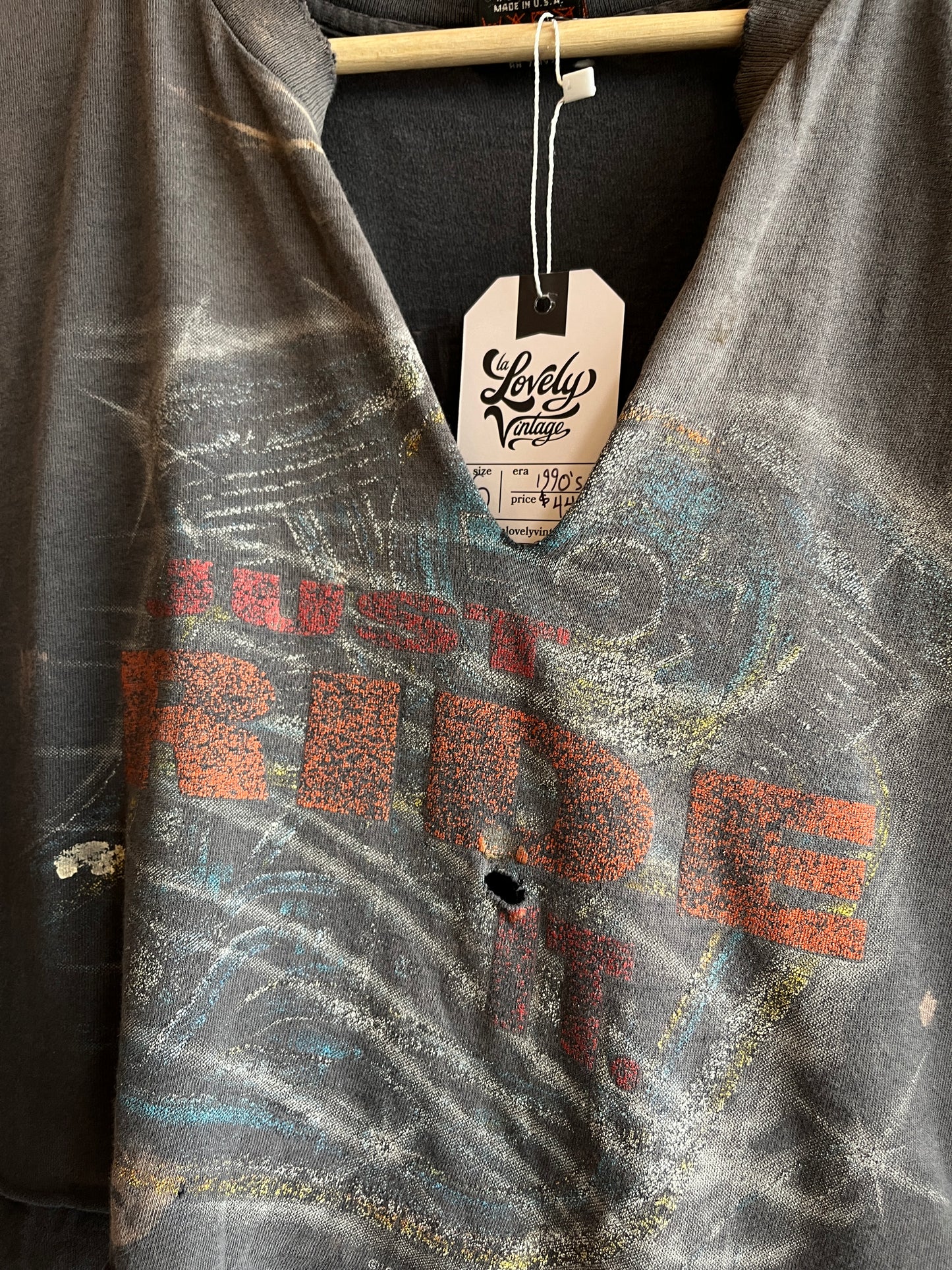 Vintage 1990’s Thrashed and Chopped Harley “Just Ride It” shirt