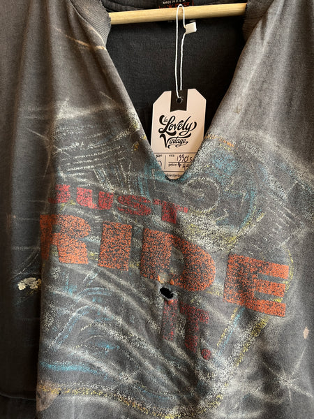 Vintage 1990’s Thrashed and Chopped Harley “Just Ride It” shirt