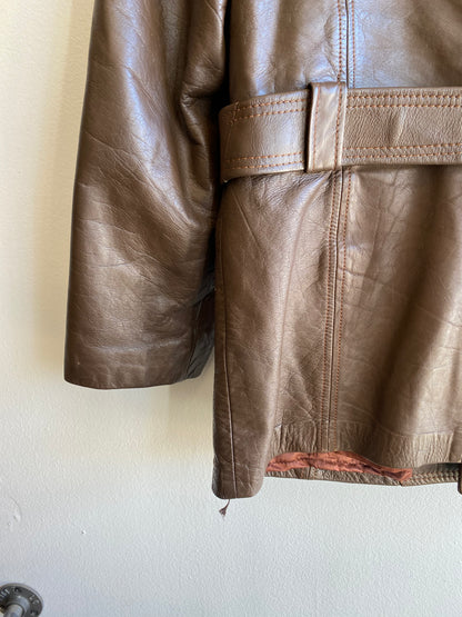 Vintage 1960/70’s Cresco Belted Leather Coat