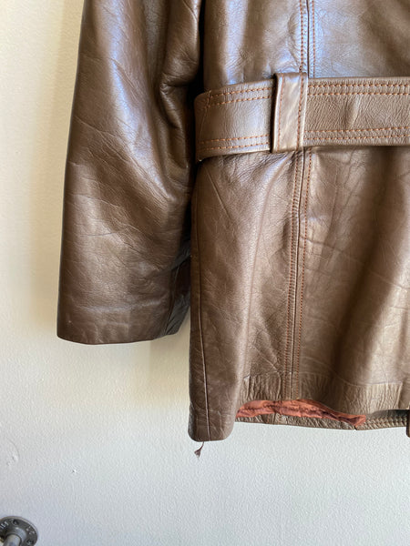 Vintage 1960/70’s Cresco Belted Leather Coat