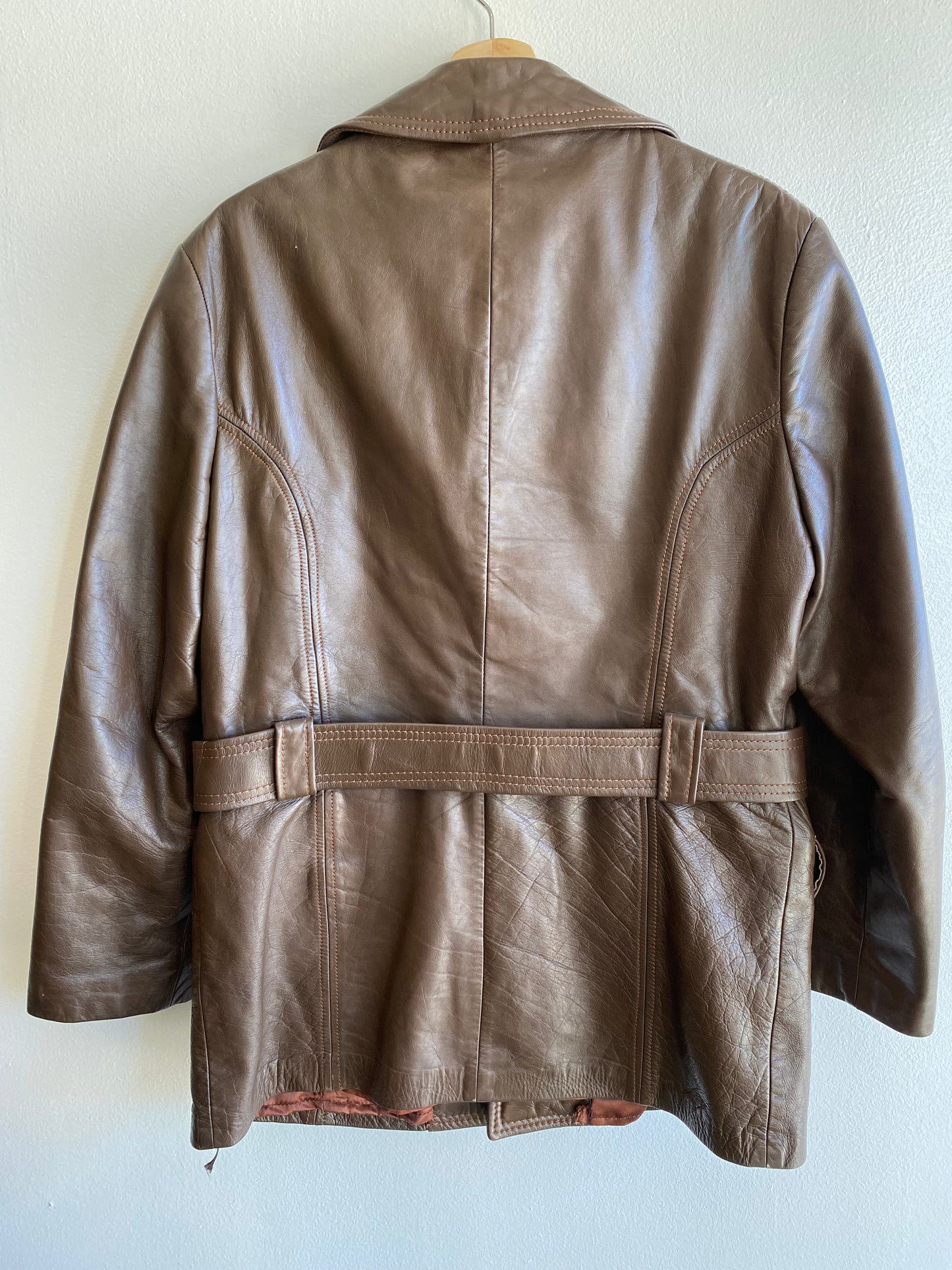 Vintage 1960/70’s Cresco Belted Leather Coat
