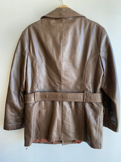 Vintage 1960/70’s Cresco Belted Leather Coat