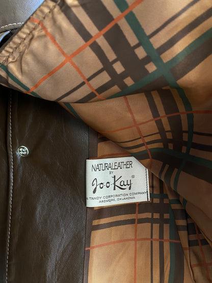 Vintage 1960/70’s Satin-Lined Leather Blazer Jacket