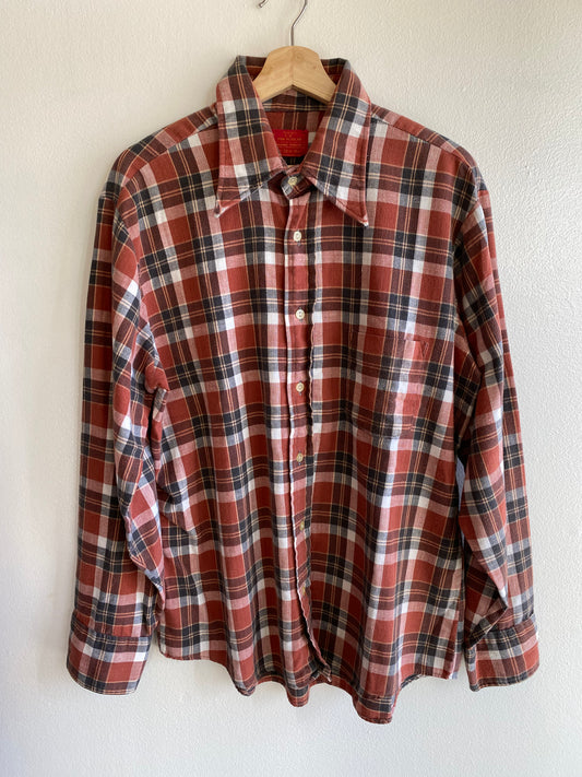 Vintage 1970’s Sears “King’s Road” Cotton Flannel Button-Up Shirt