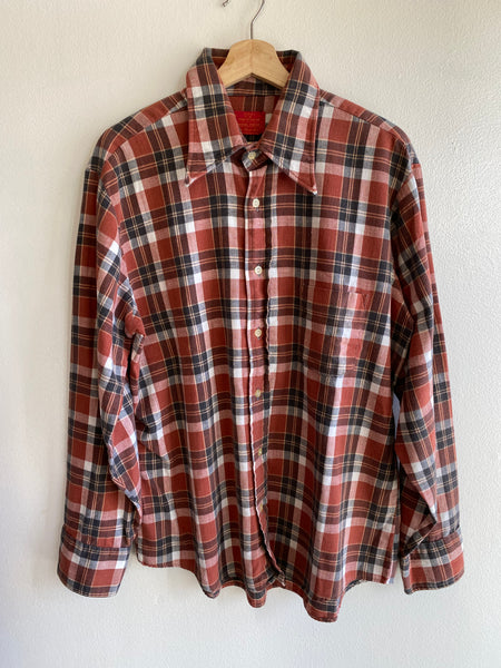 Vintage 1970’s Sears “King’s Road” Cotton Flannel Button-Up Shirt