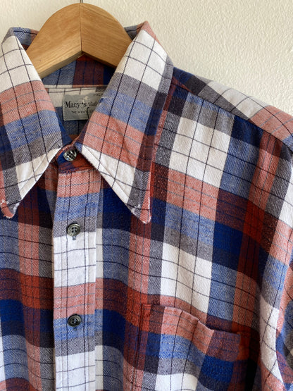 Vintage 1960/70’s Macy’s of California Cotton Flannel Button-Up Shirt
