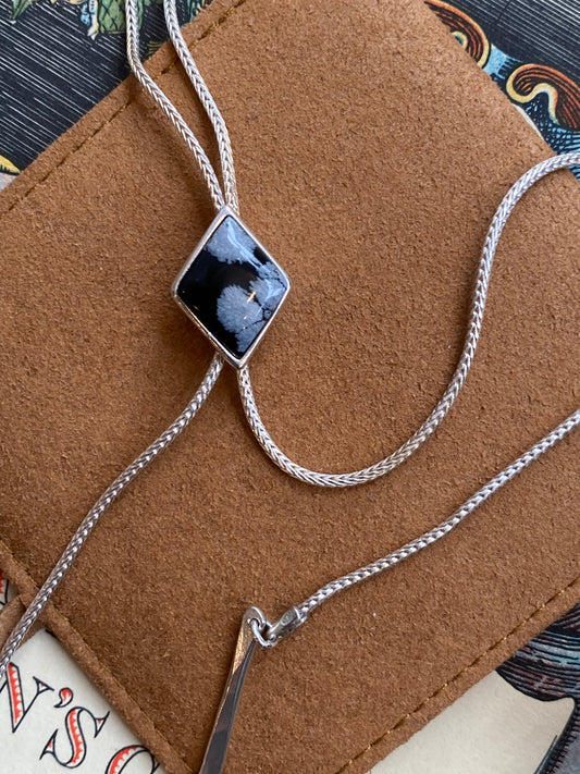 Sarah Safavi Jewelry - Silver Bolo Tie Necklace - La Lovely Vintage 