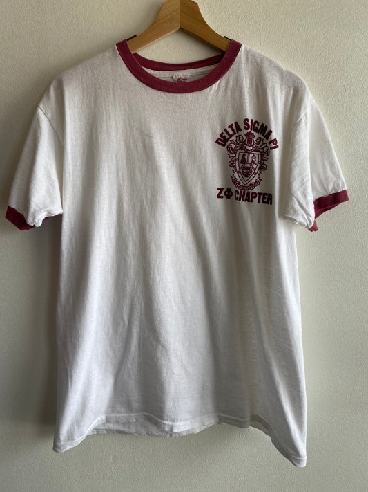 Vintage 1950’s Delta Sigma Pi Ringer T-Shirt - La Lovely Vintage 