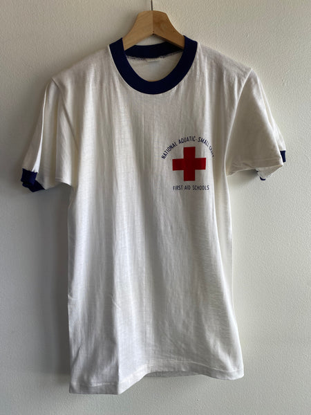 Vintage 1970’s Deadstock Champion National Aquatic Ringer T-Shirt