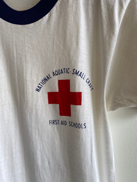 Vintage 1970’s Deadstock Champion National Aquatic Ringer T-Shirt