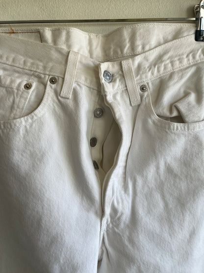 Vintage 1980's Levis 501 White Denim Jeans - La Lovely Vintage 