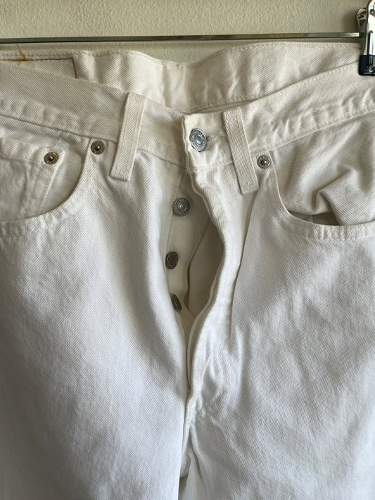 Vintage 1980's Levis 501 White Denim Jeans - La Lovely Vintage 