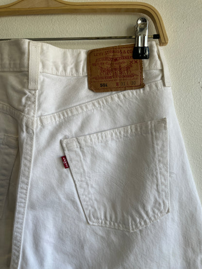 Vintage 1980's Levis 501 White Denim Jeans - La Lovely Vintage 