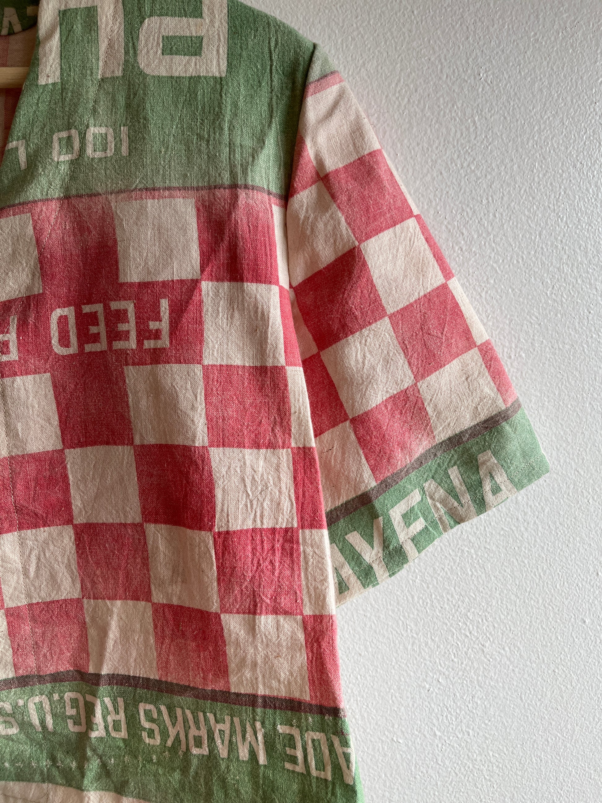 Trash Textiles - Handmade Vintage Feedsack Tie-Front Blouse - La Lovely Vintage 