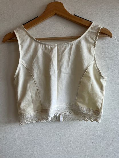 Trash Textiles - Handmade Vintage Lace Pillow Case Blouse - La Lovely Vintage 
