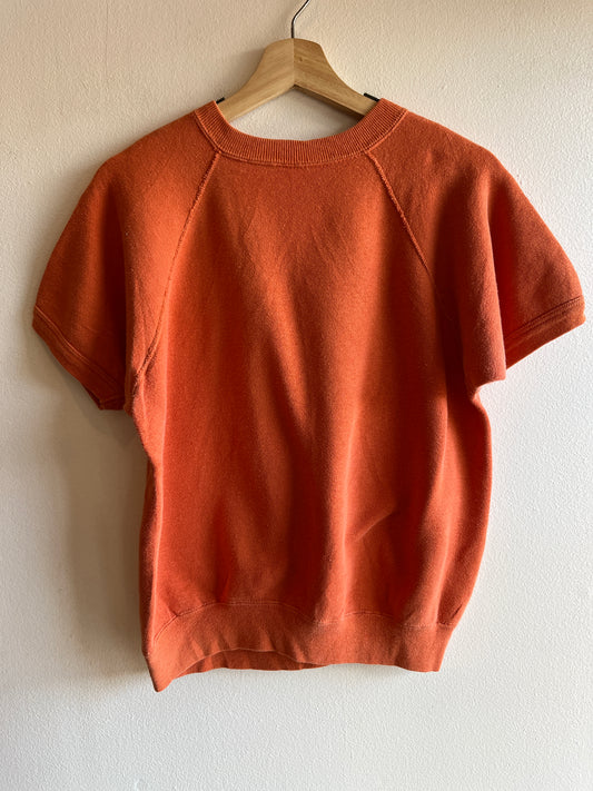 Vintage 1960’s Orange Short-Sleeved Sweatshirt - La Lovely Vintage 