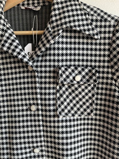 Vintage 1960’s Houndstooth Short-Sleeve Button Up Shirt - La Lovely Vintage 