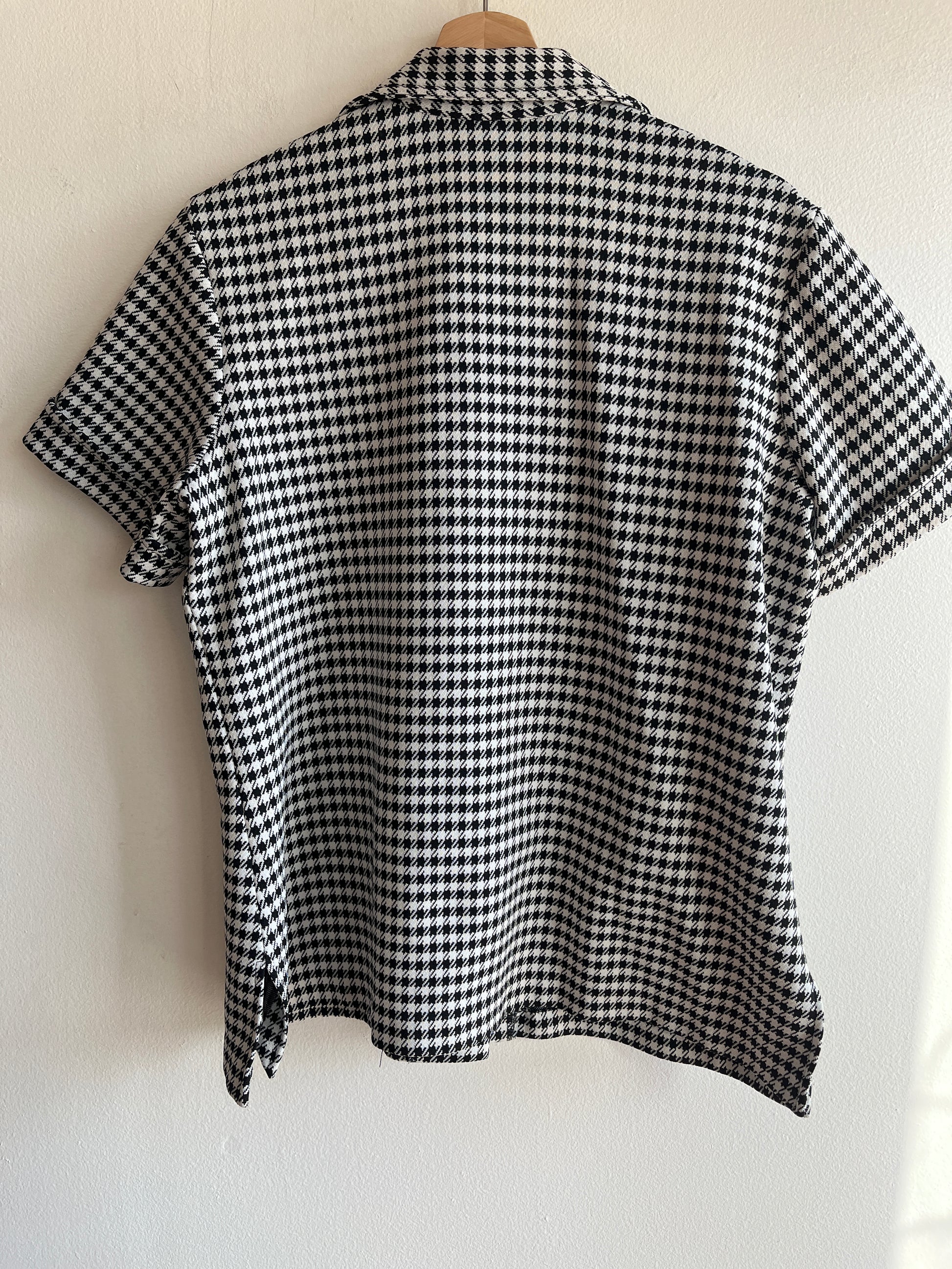 Vintage 1960’s Houndstooth Short-Sleeve Button Up Shirt - La Lovely Vintage 