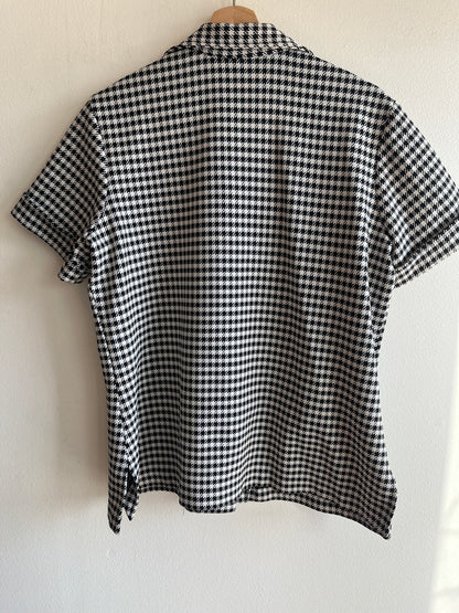 Vintage 1960’s Houndstooth Short-Sleeve Button Up Shirt - La Lovely Vintage 