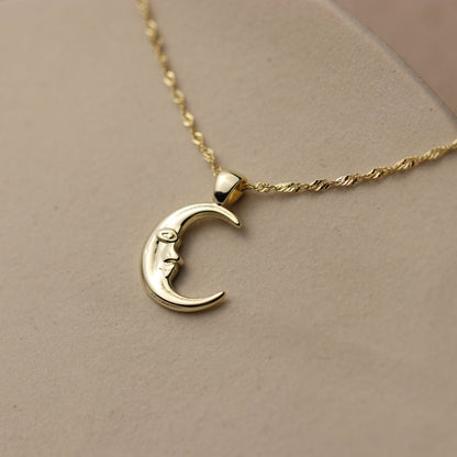 Crescent Moon Man Necklace - La Lovely Vintage 