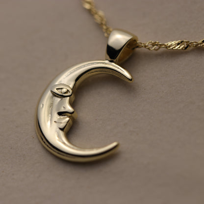 Crescent Moon Man Necklace - La Lovely Vintage 
