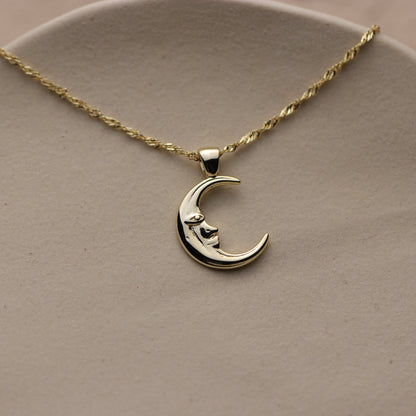 Crescent Moon Man Necklace - La Lovely Vintage 