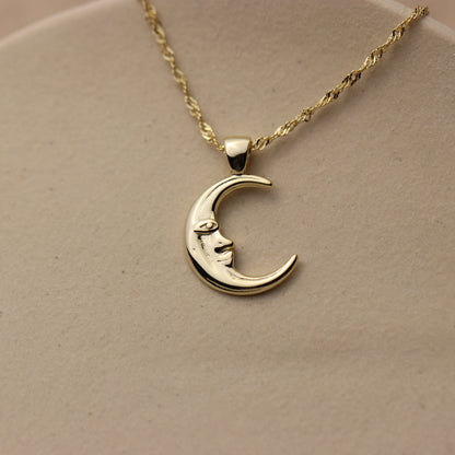 Crescent Moon Man Necklace - La Lovely Vintage 