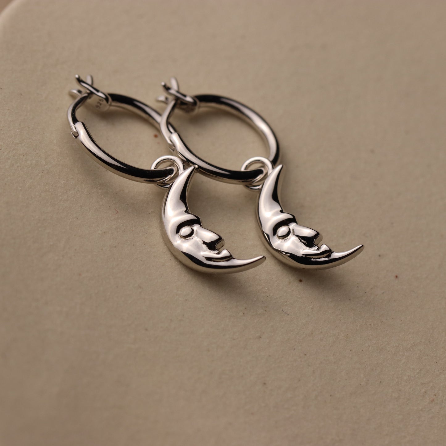 Crescent Moon Hoop Earrings by La Lovely - La Lovely Vintage 