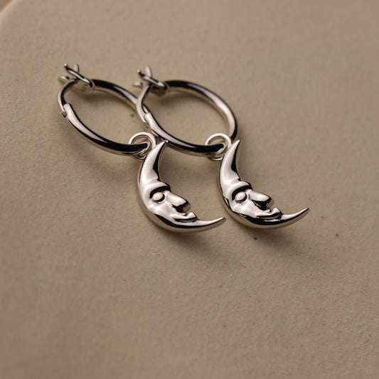 Crescent Moon Hoop Earrings by La Lovely - La Lovely Vintage 