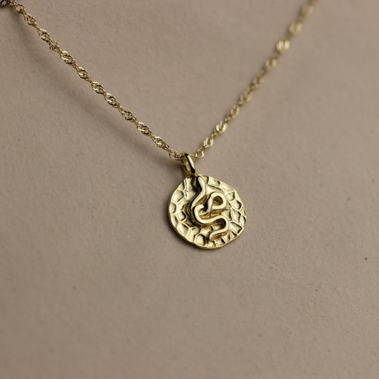 Gold Snake Pendant Necklace - La Lovely Vintage 