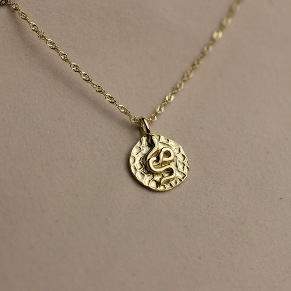 Gold Snake Pendant Necklace - La Lovely Vintage 