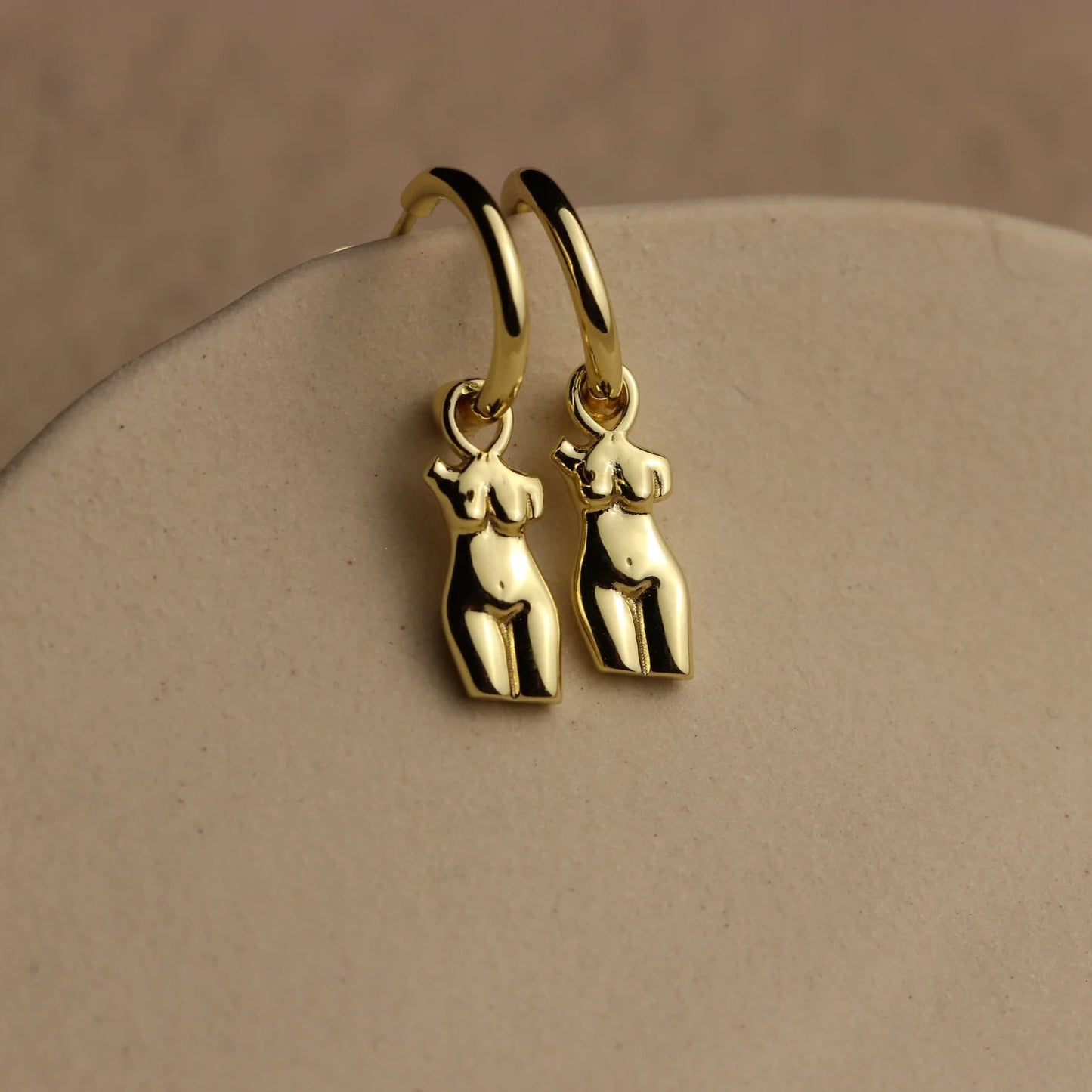 Body Form Divine Feminine Hoop Earrings - La Lovely Vintage 