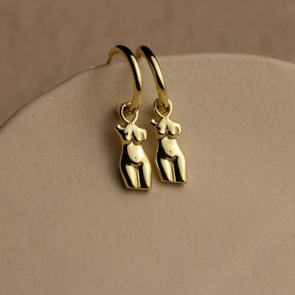 Body Form Divine Feminine Hoop Earrings - La Lovely Vintage 