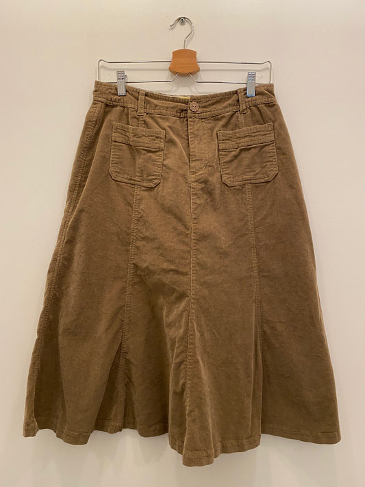 Vintage Y2K tan corduroy maxi skirt - La Lovely Vintage 