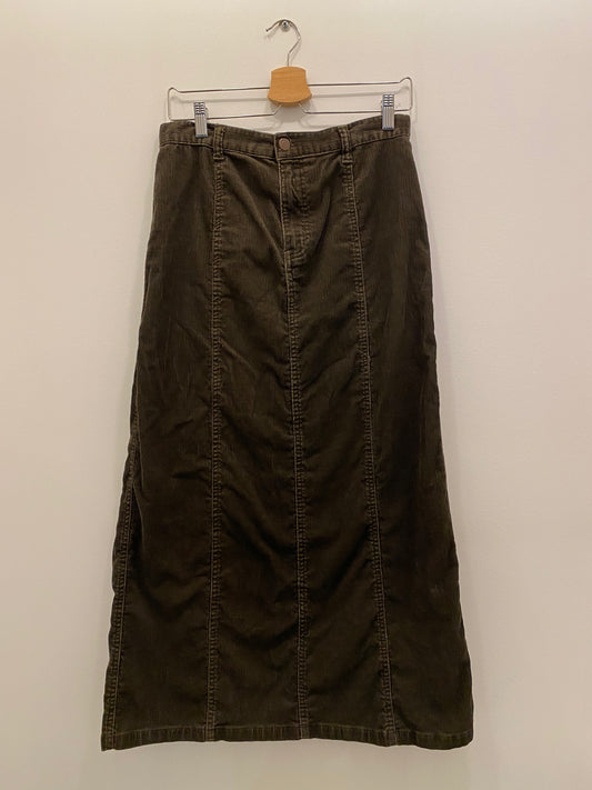Vintage Y2K brown corduroy maxi skirt - La Lovely Vintage 