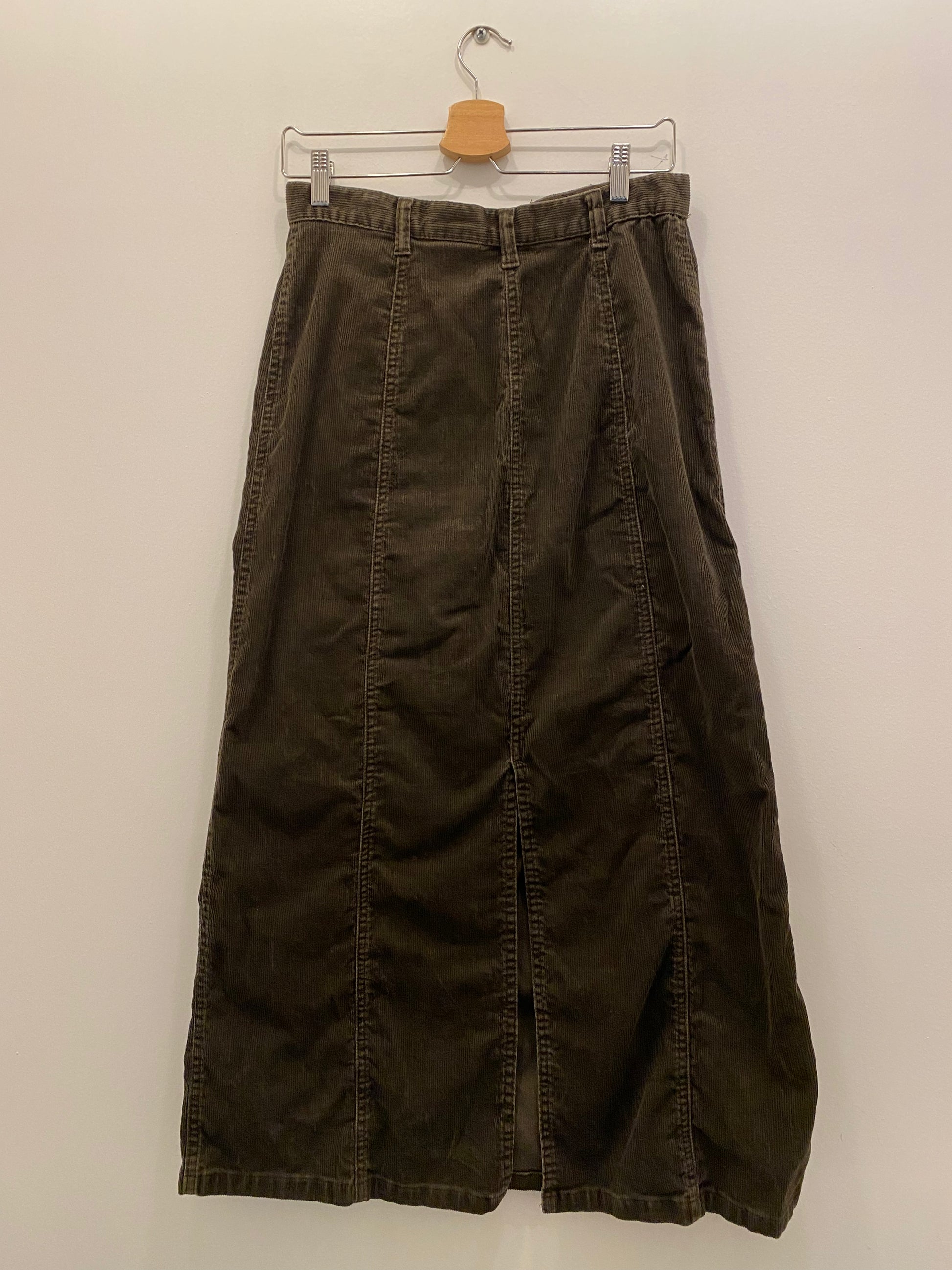 Vintage Y2K brown corduroy maxi skirt - La Lovely Vintage 