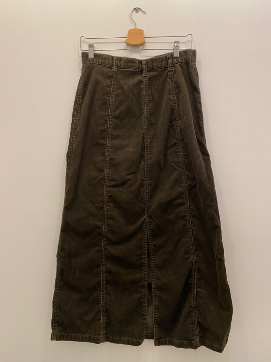 Vintage Y2K brown corduroy maxi skirt - La Lovely Vintage 