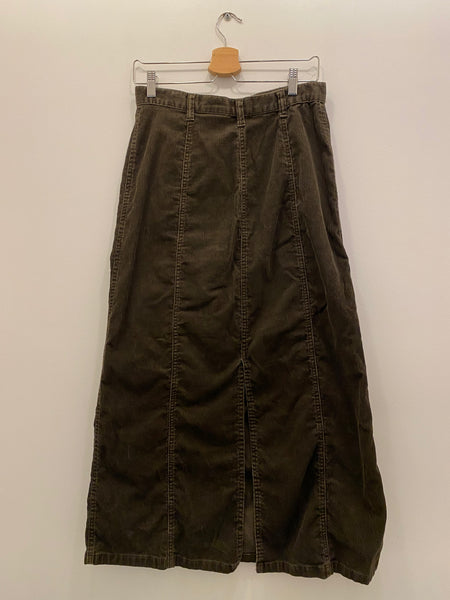 Y2K brown corduroy maxi skirt