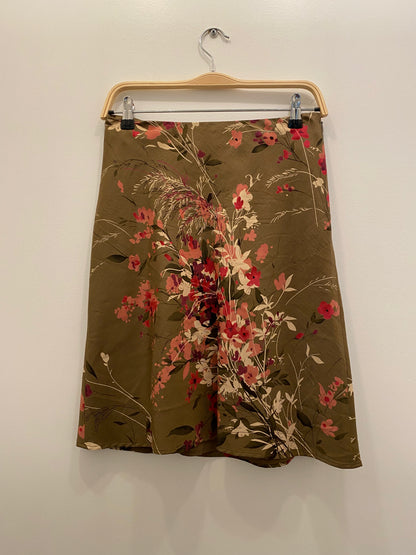 Vintage 90s brown and pink floral mini skirt - La Lovely Vintage 