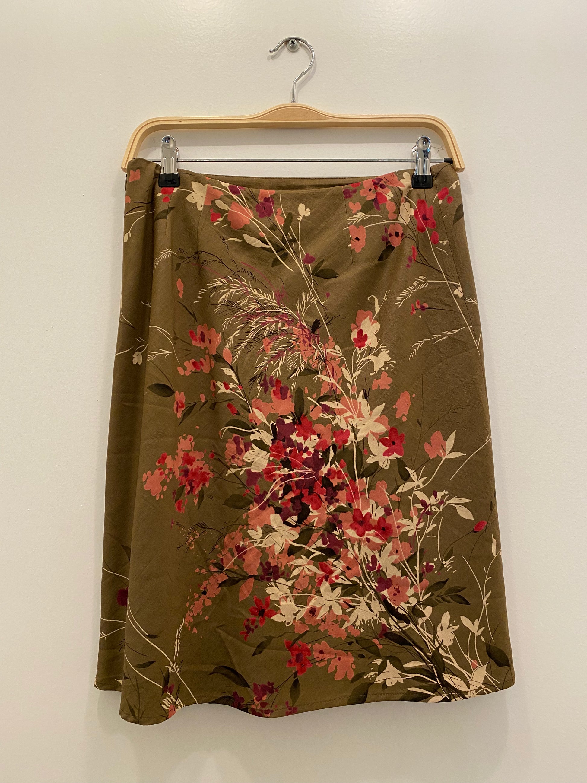 Vintage 90s brown and pink floral mini skirt - La Lovely Vintage 