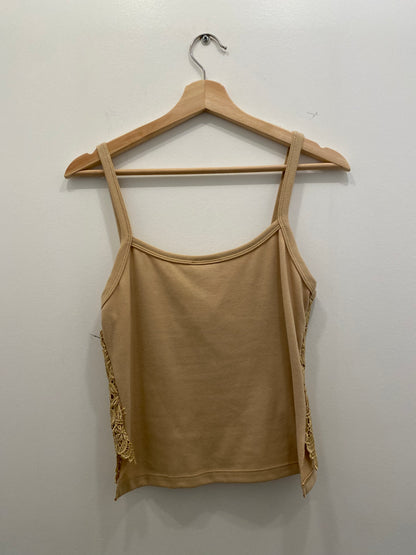 Vintage 90s tan lace overlay tank