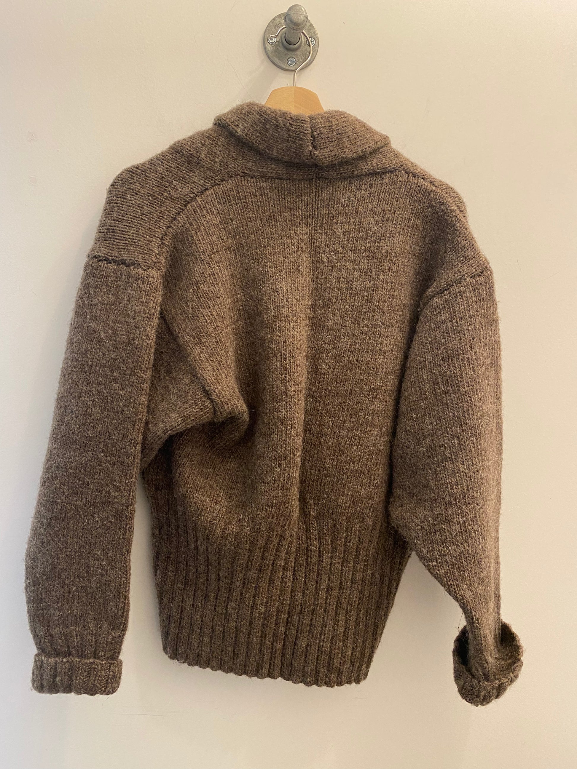 60s grey brown wool cowlneck sweater - La Lovely Vintage 