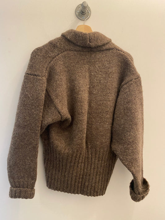 60s grey brown wool cowlneck sweater - La Lovely Vintage 