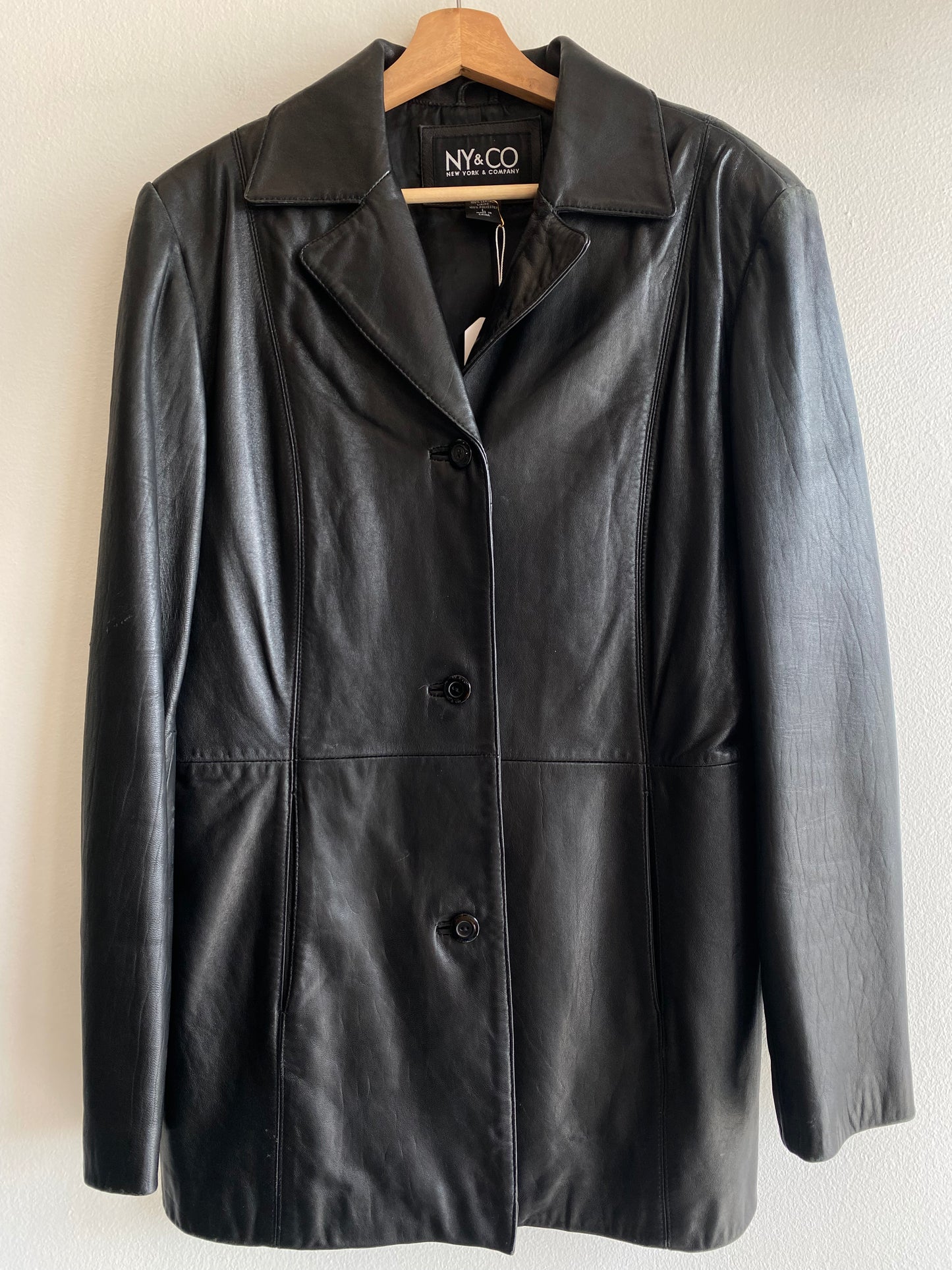 Vintage 90's NY & CO Black Leather Jacket