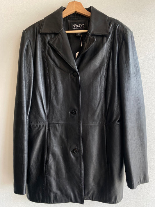 Vintage 90's NY & CO Black Leather Jacket