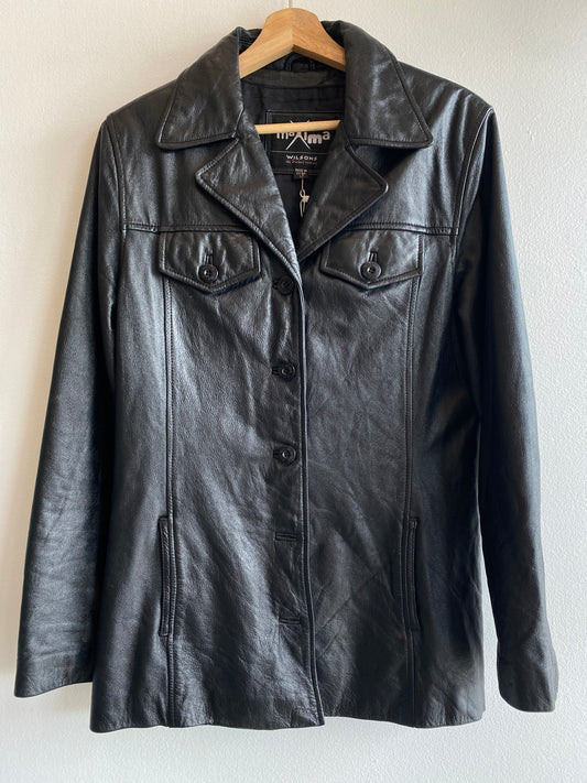 Vintage 90's Maxima Wilsons Black Leather Jacket