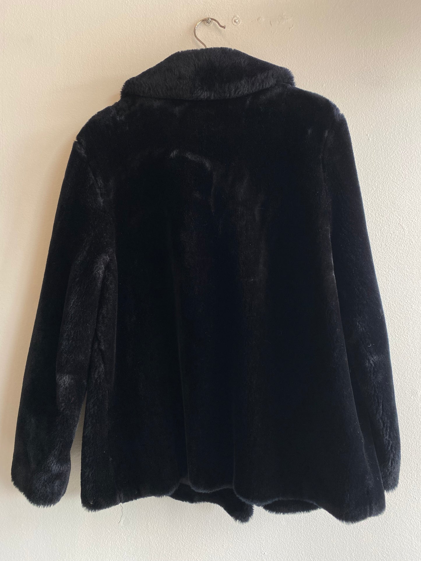 Vintage 60's Black Faux Fur Coat