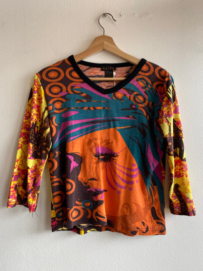 Vintage Y2K Hayes Abstract Girl Top