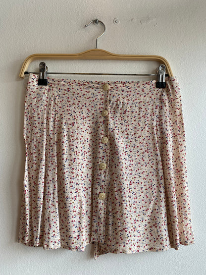 Vintage 90's Cream Floral Skirt - La Lovely Vintage 