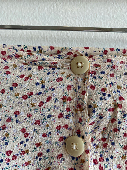 Vintage 90's Cream Floral Skirt - La Lovely Vintage 